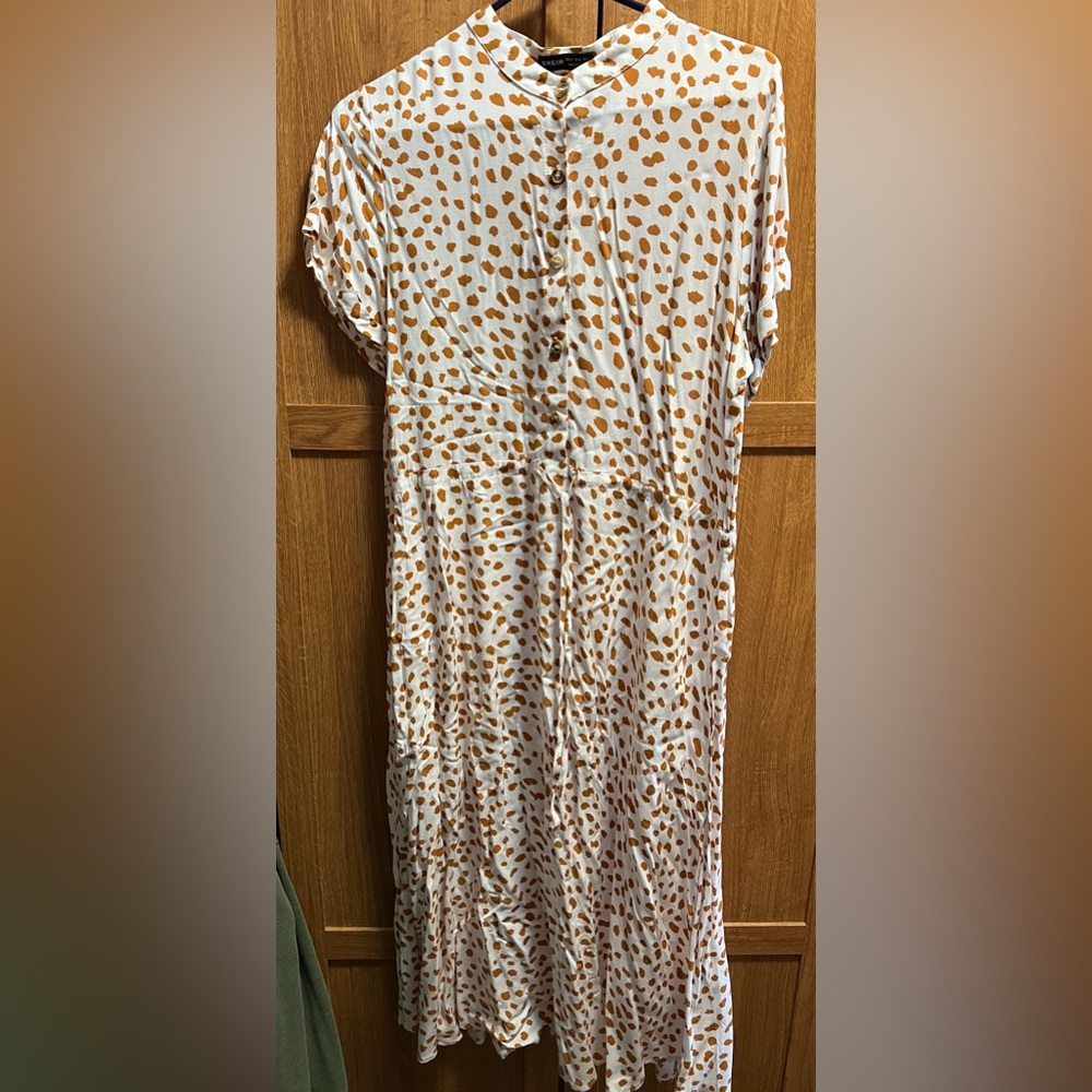 Polka Dot Button-Up Dress